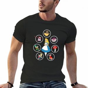 Alice Cappellaio Matto Regina Coniglio Tea Party Fans Vintage Regali letterari T-shirt estiva top vestiti hippie pianura bianca magliette da uomo O5cS #