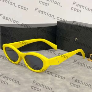 PPDA Designer Solglasögon Pradely Glasses Prafa Pra ellipses Cat Eye Solglasögon För kvinnor Små ramtrend Män Present Glasögon Beach Shading UV Protection 297