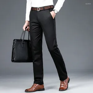 Men's Suits Autumn And Winter Bamboo Fiber Stretch Business Formal Wear Trousers Versatile Suit Pants Loose Straight Casual