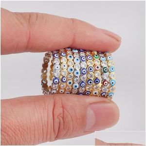 Anéis de banda Carro DVR Mulher Homem Anel de Dedo Feminino Bohemian Evil Eye para Mulheres Homens Masculino Acessórios de Moda Vintage Jóias Atacado 20 Dhhey