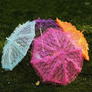 Decoração de festa 1 pcs guarda-chuva de renda romântica bud seda guarda-sol de casamento