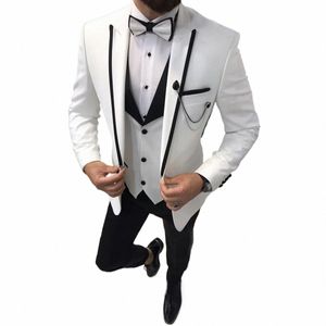 2024 بدلة الرجال FI بدلة Busin الرسمية للرجال Slim Fit 3 قطع العريس Tuxedos الزفاف الرجال دعاوى العريس بدلة العريس Homme 999D#