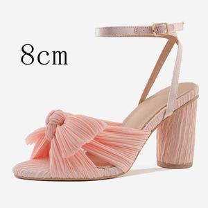 Sandaler Nya 2023 Summer Woman Super High Heel med Butterfly-Knot Sweet Lady Office Shoes Plus Size 35-46 H240328CLS0