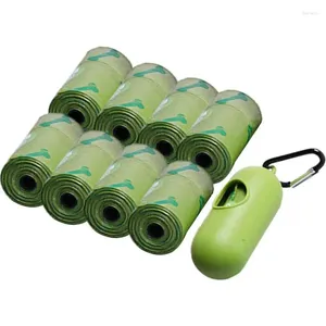 Dog Apparel Poop Bags Garbage Bag With Dispenser And Pet Waste Holder For Leash Carabiner 8 Rolls Doggy