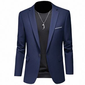 2023 Fi New Men's Leisure Casual Boutique Busin tinta unita Slim Fit Suit Blazer Giacca Dr Coat 40m1 #