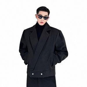 IEFB MEN BLAZERS FI厚い秋の韓国スタイルの多目的なパーソリティスーツコートソリッド色ニッチデザイン2023トレンド9C3371 Z11O＃