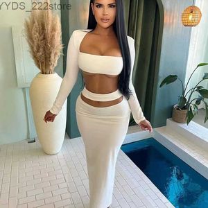 Skirts Skorts Beach Dress For Women Swimsuit Summer 2023 Cover Up New Party Brought Long Sleeve T Shirt Hollow Out Split Skirt Suit Solid yq240328