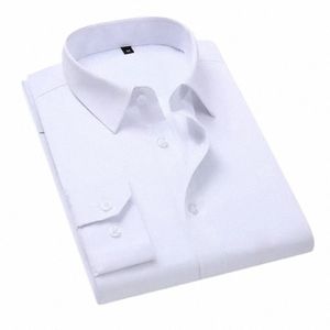 New 2024 Mens Dr DR DR DR SHIRTS SOLID LG SLEEVE SHARTS MAN CHEMISE HOMME MALE BUSIN OFFICEカジュアルLGスリーブシャツトップS-8XL W2U0＃