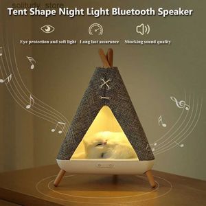 Altoparlanti portatili Simpatico gatto Bluetooth altoparlante camera da letto altoparlante a forma di tenda carillon con lettore musicale MP3 wireless a luce soffusa regalo di compleanno Q240328