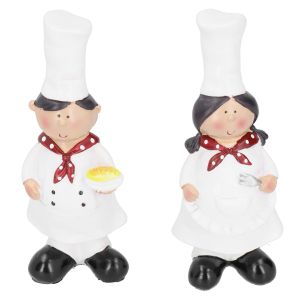 Sculptures Resin Couple Chef Figurine Sculptures Statues Decor Kitchen Bar Cabinet Bakery Decoration Gift