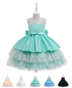 Sweet Green Navy Blue White Jewel Girl's Birthday/Party Dresses Girl's Pageant Dresses Flower Girl Dresses Girls Everyday Skirts Kids' Wear SZ 2-10 D328242