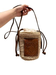 Designer Straw Basket Fashion Bag Handwoven Crossbody Beach Tote Summer Ladies Handbag A7