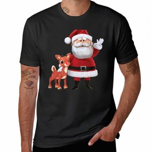 novo Papai Noel e Renas |DreamscapesbyTeresa Camiseta personalizada camisetas camisetas gráficas camisetas simples camisetas masculinas M7Jz #