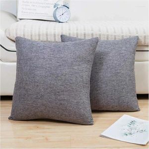 Kudde Hem Dekorativ kast Cover Soffa Fall 45x45cm Japan Style Natural Linen Pudow Case For Couch Chair Bed Office Car