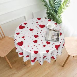 Tischdecke Valentinstag Runde Tischdecke Rote Herzen Und Punkte Outdoor Vintage Bankett Weihnachtsfeier Benutzerdefinierte DIY Abdeckung