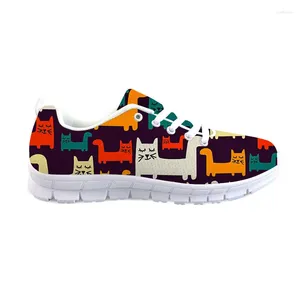 Casual Shoes Women's Cute Animals 3D Design Ladies Flat Bottom Breathable Walking Chunky Sneakers