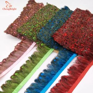 Accessories Chengbright 10yards Natural Pheasant Feather Trims Wedding Dress Skirt Party Clothing Decoration Diy Feather Ribbon Craft Making