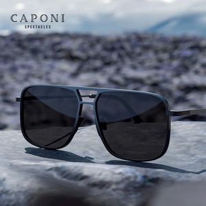 Sunglasses CAPONI Original Men's TR-90 Titanium Alloy Polarized Driving Sun Glasses UV400 Protect Brand Designer Shades CP6610