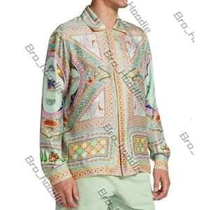 Casa Blanca Man Kobieta koszulka designerka koszule jedwabna swobodna koszula frontowa top hawaje plażowa koszula moda casablancas koszula man polo casablanc koszula 257