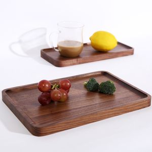 Walnut Wood Tray Breakdeal Snacks Fruit Snacks Dim sum herbata pizza domowa stołowa kuchnia