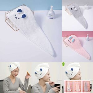 2024 Cute Bunny Ears Asciugamano per capelli asciutti Cappello ad asciugatura rapida Donna Super Microfibra Asciugatura rapida per capelli Bath Spa Bowknot Wrap Asciugamano Cap