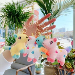 Söt internetkändis Rainbow Unicorn Doll Plush Toy Small Pendant Mini Doll School Bag Key Chain Pendant Wholesale