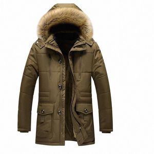 2022 nuovi uomini giacca invernale Parka cappotto collo di pelliccia Fi addensare Cott caldo rivestimento di lana giacche casual di grandi dimensioni 7XL cappotto degli uomini F1mx #