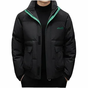 2024autumn Winter New Brand Casual Warm Men's Down Jackets High Street Fi Solid Male coat Thick Loose hooded Men's clothing 13ab#