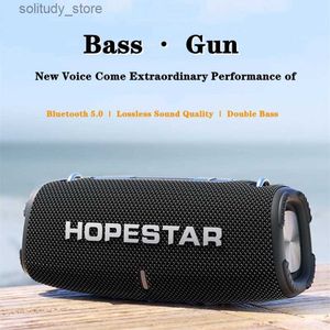 Portabla högtalare HopeStar H50 Wireless TWS parade med 40W högeffekthögtalare utomhus bärbar Bluetooth -högtalare Vattentät bashögtalare 3D Surround Q240328