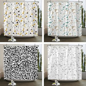 Modern Simple Mosaic Shower Curtain Waterproof Bath Curtains with 12 Hooks for Bathroom Home Decoration Polyester Fabric Screen 240328