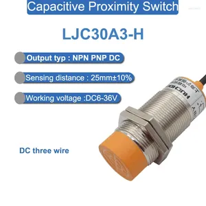 Smart hemkontroll LJC30A3-H DC 6-36V Tre-leds NPN PNP NO NC 25mm Sensing Distance Capacitive Proximity Switch Sensor