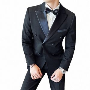 7xl брендовая одежда мужские костюмы костюм Homme двубортный выпускной свадебный смокинг жениха Terno Masculino Slim Fit пиджак 3 шт. 39U3 #