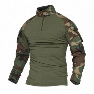 army Tactical Frog Shirt Men SWAT Soldiers Military Combat Uniform Lg Sleeve Tops Camoue Airsoft Paintball T Shirt Clothes M5A2#