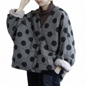 aransue Cott Padded Jacket Women Autumn Winter Coat Korean Versi Loose Point Wadded Outwear Short Design Warm Top b8Iy#