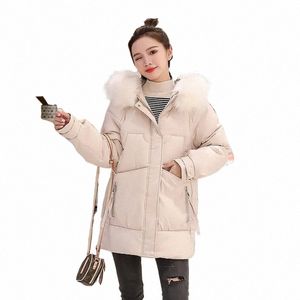LG Winter Jackets Coat for Women 2022 New Korean Hooded Down Cott Parkas Coatは暖かいコットパッドパフパフパーカー02bn＃を厚くします