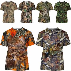 サマーフィーTシャツ3Dプリントマンバグラスジャングルカモエ男性のためのTシャツを狩る女性クイック乾燥衣類トップスTEES R1VS＃