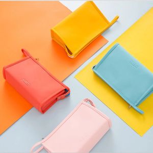 Women Cosmetic Bag PU Leather Waterproof Zipper Travel Washing Makeup Organizer Make Up Bag PU 1Pc Large Beauty Case