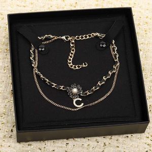 2023 Luxury quality Charm pendant necklace layers with black enamel and genuine leather have box have stamp PS7545A298w