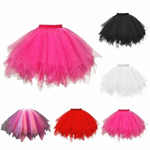 Princ Midi Fata Gonna in tulle Gonna a pieghe Danza Tutu Gonne Donna Lolita Sottoveste Jupe Tulle Femme Party Puffy Gonne per adulti s2IG #