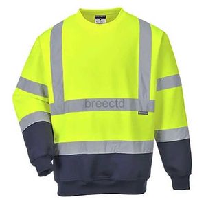 Herrtröjor tröjor rockar fleece sweatshirt s-4xl nattarbete pullover hoodie hög synlighet jacka reflekterande hi viz vis 24328