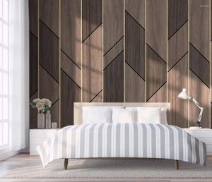 Duvar kağıtları minimalist geometrik tahta çizgileri soyut duvar kağıdı modern duvar boyama oturma odası yatak odası ev dekor papel de parede 3d
