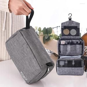 Storage Bags Folding Man's Cosmetic Bag Travel Hanging Bathroom Toiletry Makeup Suitcase Organizer Cable Electronic Gadgets Case Home