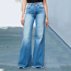 Kadın Kotları Kadın Geniş Bacak Kot Pantel Moda Plus Boyut Boyu Kot Zayıflama Fit Firarlı Denim Pantolon Orta Belim Kot Street Giyim 24328