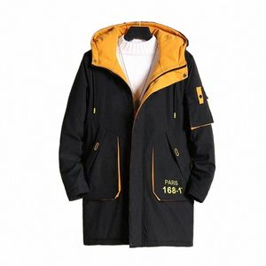 Vinterhantjackan Män huva förtjockad fritid nedåt Cott Jacket Youth Winter Cott Jacket Man Parkas Winter B3CB#