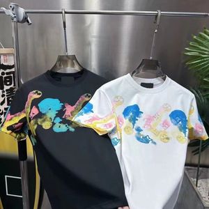In spring and summer of 2024, the new cloud smudge cross-stitch heavy industry embroidered light luxury fashion short sleeves for men and women L
