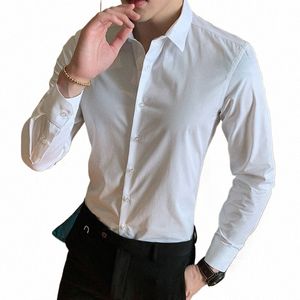 Camisas formais dos homens cor sólida busin camisa dos homens casuais roupas de marca dos homens lg manga camisas masculino casual fino ajuste camisas j6a3 #