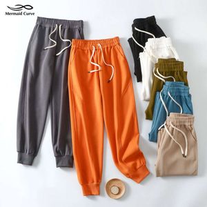 Lu Align Primavera Calça Masculina Curva Sereia e Estilo Outono Pérola Algodão Solto Jogger Bolso Calça de Corrida Calça de Moletom Engrossada Calça de Treinamento Limão Esportes 2024