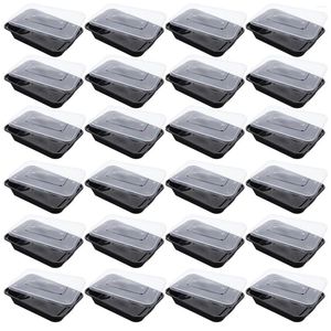 Dinnerware 50 Pcs Disposable Lunch Box Containers Meal Prep Plastic Salad Wrapping Boxes