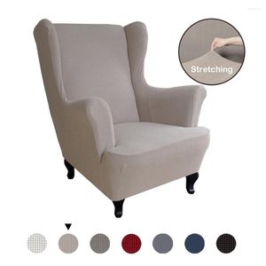 Chair Covers Suede Elastic Armchair Cover Wingback All-inclusive Sloping Arm King Back Tiger Bench Wing Sofa