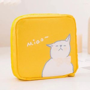 Storage Bags Ins Cute Large Capacity Sanitary Napkins Change Cosmetics Bag Cartoon Girl's Physiological Period Portable